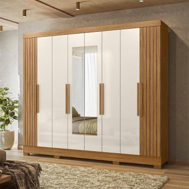 Imagem de Guarda-roupa Diplomata Crystal Light Freijó/Off White