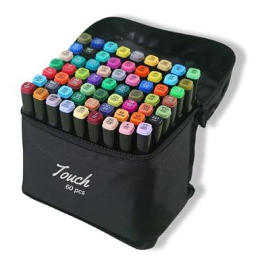 Imagem de Estojo de Canetas Permanentes Touch, Marcador Ponta Dupla, Canetinhas para Colorir Desenhos, Lettering, Sketch (60)