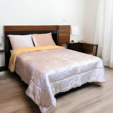 Imagem de Cobertor Edredom Plush Sherpa Casal Queen Relevo Macio Dupla Face Com Fronhas (Rosê)