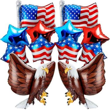 Imagem de Conjunto de balões Zhanmai Patriotic Eagle USA Elections Party x12