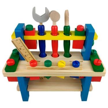 Imagem de Bancada de Ferramentas em Madeira Brinquedo Pedagógico Educativo Infan