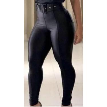Imagem de Calça Legging Cirrê material sintético Com Cinto - FD Modas 