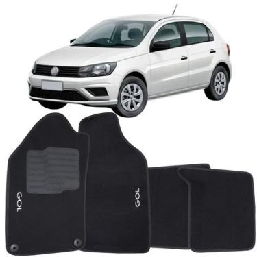 Imagem de Tapete Carpete Gol G6 G7 2012 à 2019 Logo Bordado Automotivo Jogo 4 Pe