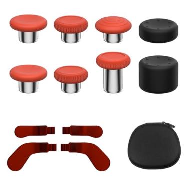 Imagem de KD.FLY Kit De Substituição Para Joysticks Metal 13 Em 1 Xbox Elite Series 2, Inclui Magnéticos, Botões, Capas Silicone E Bolsa Armazenamento, Vermelho