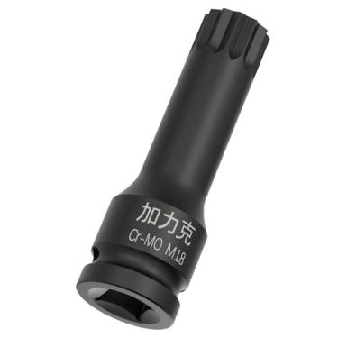 Imagem de Skweawert Chave de 1/5.1 cm M18 (18 mm) XZN Impact Triple Square Spline Bit Socket Metric 7.6 cm Comprimento Cr-Mo Steel Air Drive Alongamento Adaptador de soquete de chave de fenda Use com chaves de