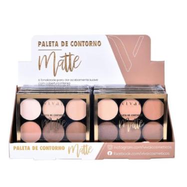 Imagem de Box 12 Peças Paleta de Contorno Matte Vivai 1058 - Vivai Cosméticos
