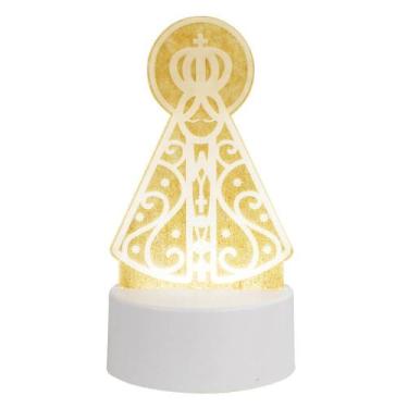 Imagem de Luminária Placa Nossa Senhora Aparecida Luz Branca 18cm - Taimes