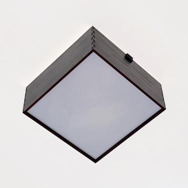 Imagem de Plafon 30cm pequeno teto madeira luminária - Fábrica de Utilidades