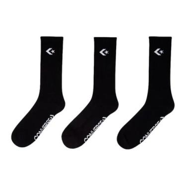 Imagem de Kit Meia Masc Longo Converse  Acc03sp2435-002, Black, 34/38