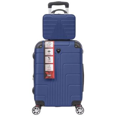 Imagem de Kit Mala De Viagem Bordo 10kg ANAC Frasqueira Média Tripx, Azul