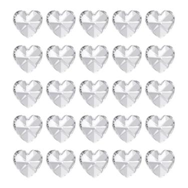 Imagem de PATIKIL K9 Contas de coração de cristal, 1 furo, pingentes, pacote com 30, lustre de 14 mm, peças de prismas, ornamentos para pendurar contas para decoração de artesanato faça você mesmo, transparente