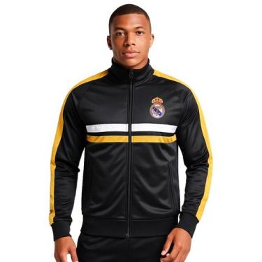 Imagem de Jaqueta Real Madrid Blusa Zíper Helanca Masculina Esporte Balboa, Pret