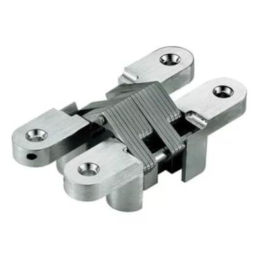 Imagem de Dobradiça Invisível Oculta Inox 304 escovado 62x15mm Reforçada