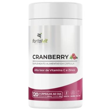 Imagem de Cranberry, Alto Teor de Vitamina C e Zinco, Longa Duração: 2 Meses de Uso, 120 Cápsulas, Fortalvit