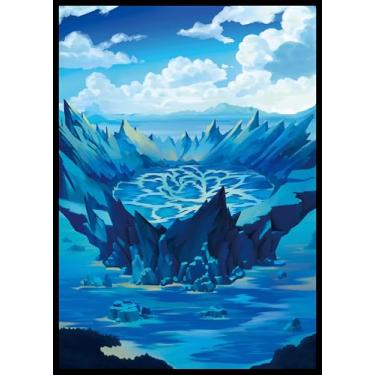 Imagem de MTG Card Sleeves - Island - Lotus Series - Ultra Clear Front & Matte Finish Back, 100 Count Standard Size TCG Sleeves, Matte Art Sleeve for Magic The Gathering