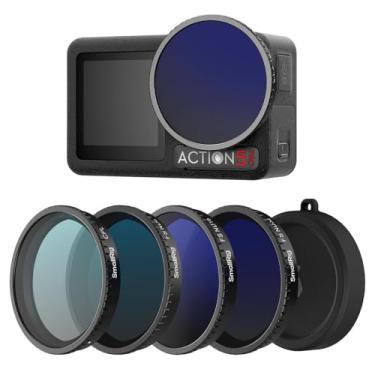 Imagem de SmallRig Kit de filtro ND para DJI Osmo Action 5 Pro/Action 4, pacote com 5 CPL FS ND8 ND16 ND32 filtros polarizadores de densidade neutra de encaixe e capa de silicone para lente, vidro óptico HD