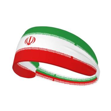 Imagem de Bandanas de corrida com bandeira do Irã para homens e mulheres, faixas esportivas para basquete, tênis, ioga, treino, faixa de cabelo elástica antiderrapante