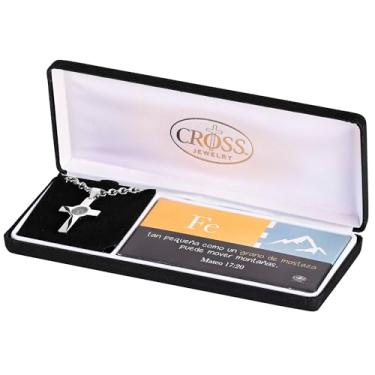 Imagem de Dicksons Colar com cruz de semente de mostarda Faith em aço inoxidável, joia cristã inspiradora | 61 cm