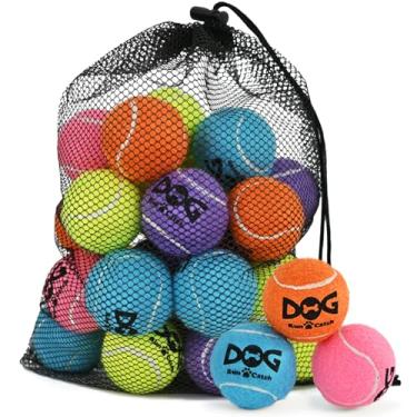 Imagem de INSUM Bolas de tênis pequenas para cães – pacote com 20 bolas de cachorro com bolsa de malha, certificação SGS, duráveis, não tóxicas, Squeaker embutido, raças pequenas