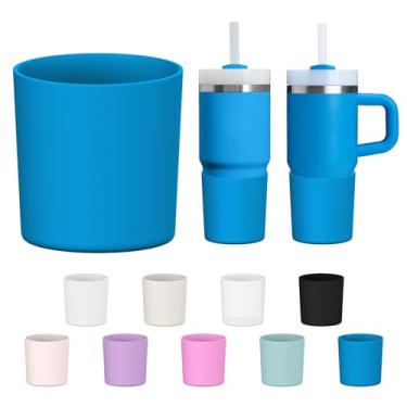 Imagem de WUQID Bota de silicone superior compatível com Stanley Quencher/ProTour 400 ml e IceFlow 400 ml, serve para copos de copo com o mesmo diâmetro de 400 ml capa de garrafa antiderrapante