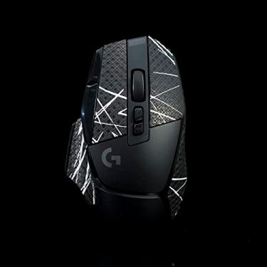 Imagem de Hokeyio Fita aderente para Logitech G502X Lightspeed Plus - antiderrapante, controle aprimorado, resistência ao suor, melhora a aderência de jogos FPS e proteção do mouse [pré-corte] preto e branco