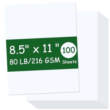 Imagem de Cartolina branca 21,6 cm x 28 cm, 100 folhas de papel-cartolina 36,3 kg/216 gsm, cartolina branca brilhante para impressora, cartão de cópia para impressão, convites, Natal, papel de índice e capa