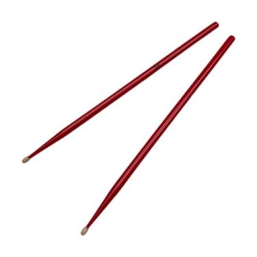 Imagem de JWQFBC 1 Par de Baquetas de Madeira Antiderrapantes E Confortáveis para Bateria Eletrônica, Percussão E Baquetas Acústicas, 5a Vermelho