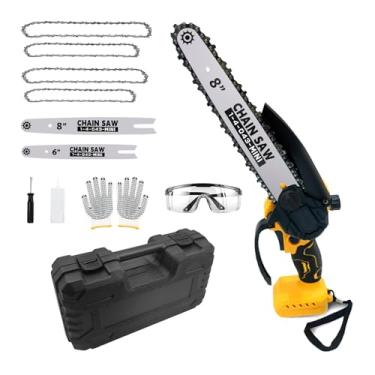 Imagem de Mini motosserra compatível com bateria Dewalt 20 V MAX, 20 e 15 cm 2 em 1 sem fio, serras manuais elétricas para corte de madeira, presente para aparar árvores para homens (apenas ferramenta)