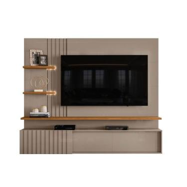 Imagem de Painel Bancada Suspensa Plazza para TV 65" com LED Fendi/ Naturale - B