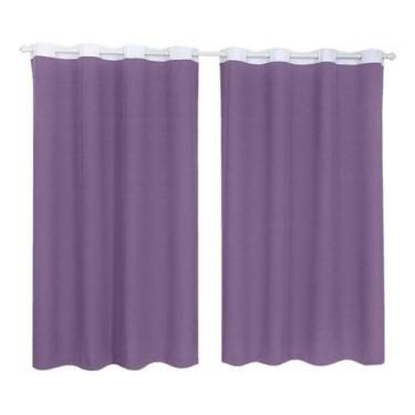 Imagem de Cortina Tecido Oxford Faixa Branco 1,80M X 2,80M - Lilás - Campari