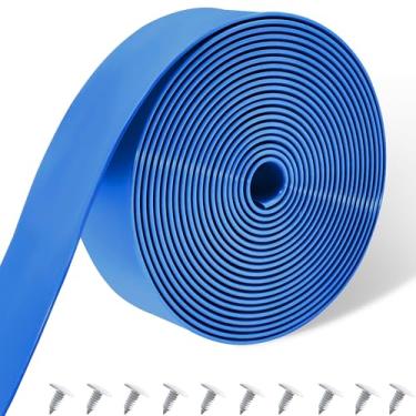 Imagem de Lumpro Correias de vinil para kit de reparo de cadeira de pátio 5 cm de largura e 3 m de comprimento + 10 rebites gratuitos para móveis de gramado externo reparo de espreguiçadeira (azul)