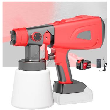 Imagem de Pulverizador de tinta para cercas, 800 ml, alimentado por bateria, bico totalmente de cobre, cabo antiderrapante com 4 bicos, 3 modos de pulverização