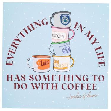 Imagem de Silver Buffalo Placa de parede Gilmore Girls Everything Life Coffee Camper Stack 15,24 cm x 15,24 cm x 3,8 cm
