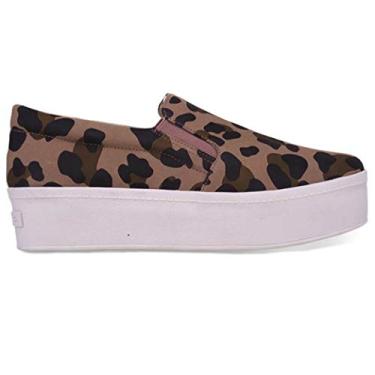 Imagem de Tênis Slip On Flatform Animal Print Nobuck Carrano Feminino 162201-36-Bege