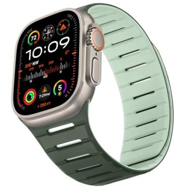 Imagem de HITZEE Pulseira magnética reversível de dupla face compatível com Apple Watch 49/46 (série 10)/45/44/42 mm, pulseira macia respirável para Apple Watch Ultra 2 séries 10 9 8 7 SE 5 4 3 2 1