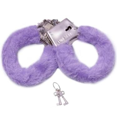 Imagem de Algema De Metal Em Pelúcia Acessórios Sensuais com Pelúcia, Algemas Leves com Chave 5268 (LILÁS)