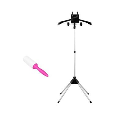 Imagem de Suporte De Ferro Telescópico Ajustável Para Vapor 85-160cm Cabide Dobr