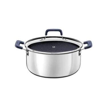 Imagem de Caçarola Tramontina Romagna Aço Inox E Alumínio 20cm Com Revestimento Cerâmico Black Stone