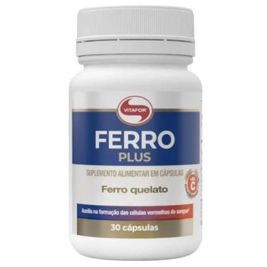 Imagem de Ferro Plus Vitafor 30 Cápsulas  Ferro Quelato com Vitamina C