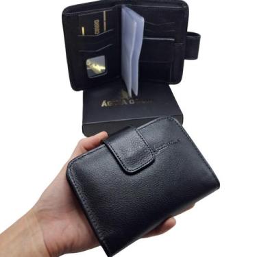 Imagem de Carteira Feminina Couro Legítimo Espelho Luxo Porta Cartão Moeda CNH C