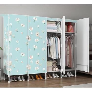 Imagem de Guarda-roupas De Lona Para Quarto - Cabideiro De Metal Com Vara De Pendurar Organizador De Roupas - Prateleiras De Armazenamento Para Armário De Quarto, 4, 125x50x172cm