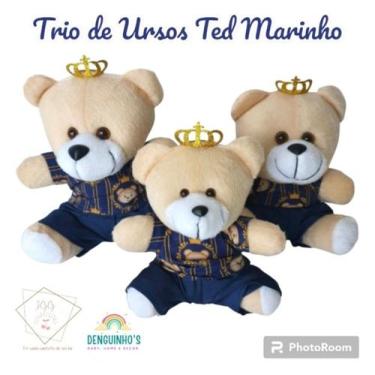 Imagem de Trio Ursinhos De Pelúcia Para Nicho Decoração Bebê Quarto Festa - Ursi