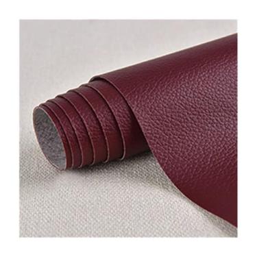 Imagem de 1 Adesivo De Reparo De Couro Artificial PU - 4 Opções De Tamanho (20x30cm-50x137cm), 18 Cores - Perfeito Para Móveis, Sofás, Cadeiras, Sapatos, Bolsas, Durável E Flexível(Wine red,20x30cm)