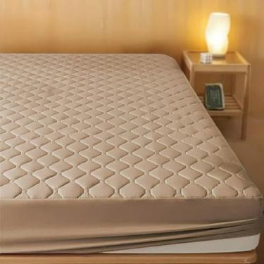 Imagem de Capa Protetora ImpermeáVel Para ColchãO Casal Queen/King - 100% ImpermeáVel AntiáCaros HipoalergêNica - Capa Matelada Com EláStico Para ColchãO Box E Espuma(Avelã,Berço)