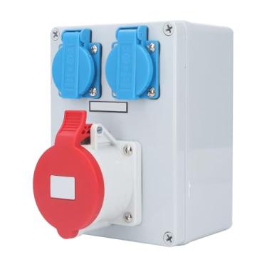 Imagem de WALFRONT 32a 5 Pin Cee Tomat and Dual 15a Tomadas de Parede Caixa de Parede Impacto Resistindo à Prova de água ABS IP44 Adequado para Distribuição de Energia Elétrica Ao Ar Livre