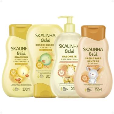 Imagem de Kit Skalinha Bebê: Shampoo e Condicionador Camomila 200ml + Sabonete Líquido e Creme Para Pentear 200ml