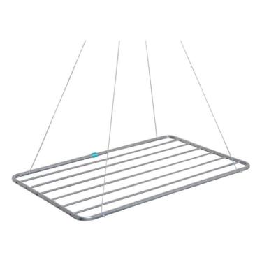 Imagem de Varal De Teto Alumínio 90cm Cor Cinza