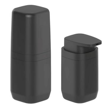 Imagem de Kit Banheiro 2pç Porta Escova de Dente + Dispenser Sabonete Líquido 380ml Preto - Ou