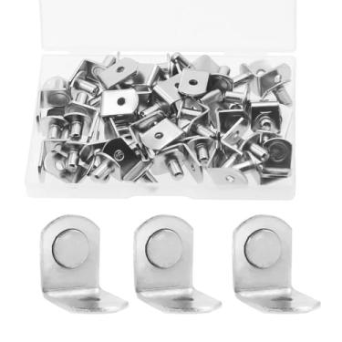 Imagem de 80 pinos de estante, pinos de suporte de prateleira em forma de L de 1/10.2 cm, pino de suporte de armário com orifício, suporte de estante estável, suporte de pino de móveis, pino de suporte de