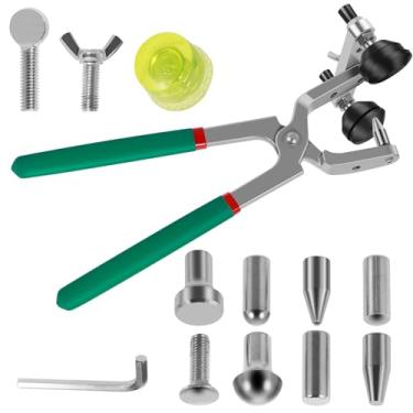 Imagem de Alicate de crimpagem de borda de reparo de amassado sem pintura, alicate de reparo de carroceria de metal, ferramenta de reparo de amassado de borda de tampa do motor com 8 cabeças de substituição